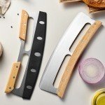 14-Inch Stainless Steel Pizza Cutter with Wooden Handles