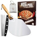 Aluminum Pizza Peel with Wood Handle & Cutter