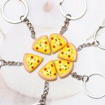 Cute Pizza Keychain Set - 6 Pieces