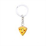 Cute Pizza Keychain Set - 6 Pieces