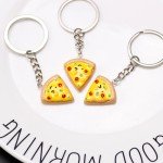 Cute Pizza Keychain Set - 6 Pieces