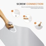 Aluminum Pizza Peel with Wood Handle & Cutter