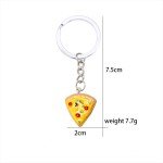 Cute Pizza Keychain Set - 6 Pieces