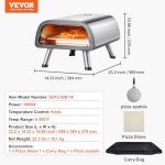 VEVOR 12" Stainless Steel Electric Pizza Oven
