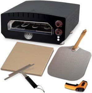 Outdoor Electric Pizza Oven with Thermometer & Stone