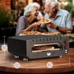 Outdoor Electric Pizza Oven with Thermometer & Stone