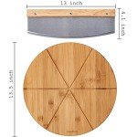 Bamboo Pizza Board Set with Large Cutting Knife