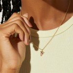 Personalized Pizza Necklace with Red Zircon Pendant