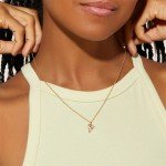 Personalized Pizza Necklace with Red Zircon Pendant