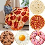 Cozy Round Pizza Food Blanket for Any Use