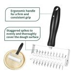 Premium Pizza Dough Docker with Stainless Steel Spikes