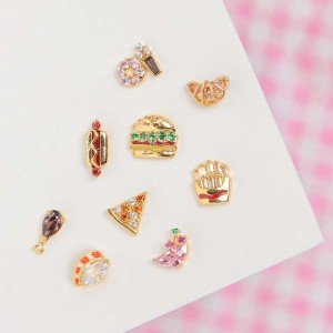 Cute Food Zircon Stud Earrings for Women
