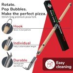 Pizza Turner Fork & Bubble Popper with Adjustable Handle