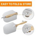 Aluminum Pizza Peel with Cutter and Folding Handle