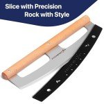 14" Stainless Steel Rocker Pizza Cutter with Handle
