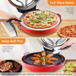 Davivy 16" Indoor Electric Pizza Oven - Red