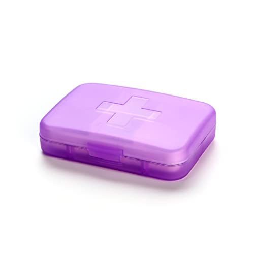 Purple Portable Pill Box with 6 Compartments