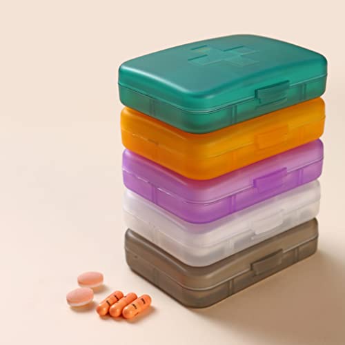 Purple Portable Pill Box with 6 Compartments