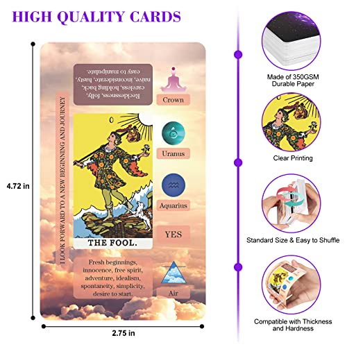 XSYLOHXL Beginners Tarot Deck Set with Meanings