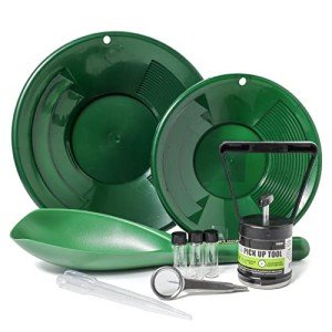 Gold Panning Kit with 10 Prospecting Tools - Green