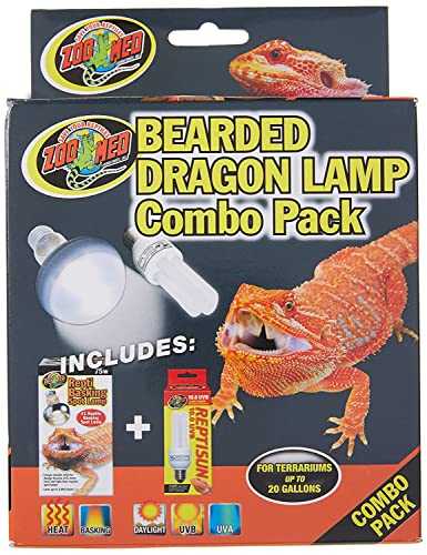 Zoo Med Combo Pack: Bearded Dragon Lamp, 2 Bulbs