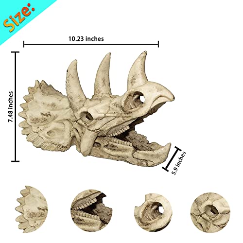 Bearded Dragon Tank Decoration: Resin Dinosaur Skull