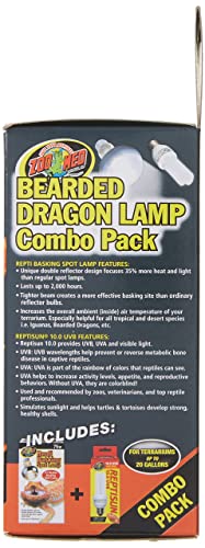 Zoo Med Combo Pack: Bearded Dragon Lamp, 2 Bulbs