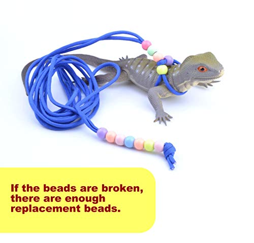 Blue Adjustable Reptile Harness Leash for Bearded Dragon