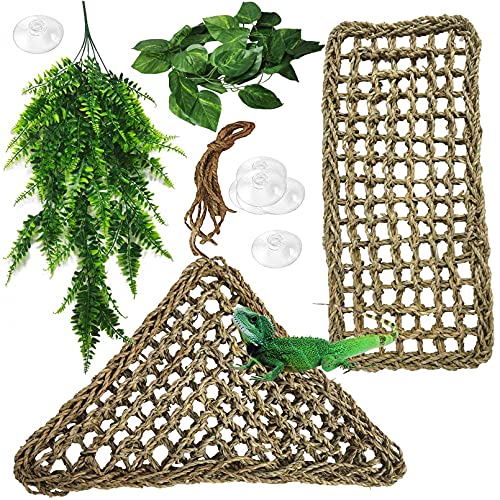 Bearded Dragon Hammock: Reptile Lounger with Fake Vines