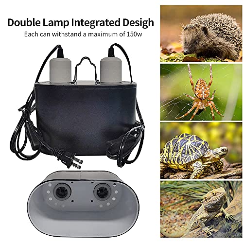 Dual Reptile Light Fixture with Deep Heat Lamps