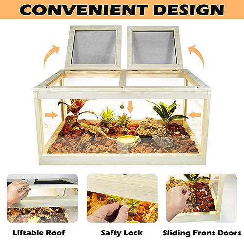 Prolee Bearded Dragon Terrarium with Lamp Fixture and Lock Design