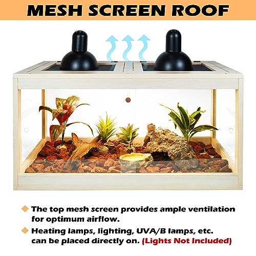 Prolee Bearded Dragon Terrarium with Lamp Fixture and Lock Design