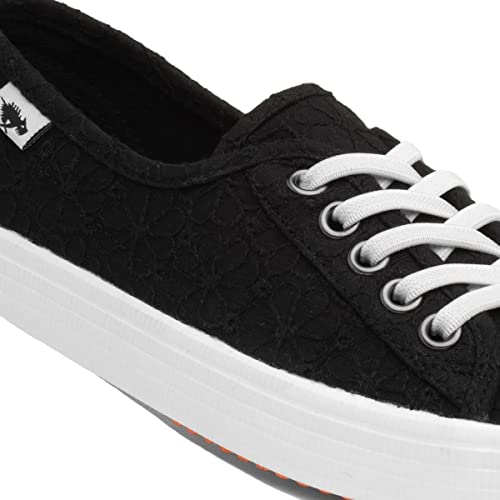 Black Eyelet Chow Sneaker for Vegan Women