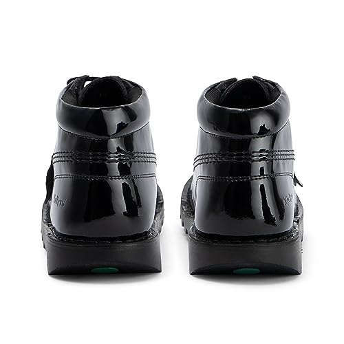 Vegan Patent Kickers Women's Ankle Boot - Black