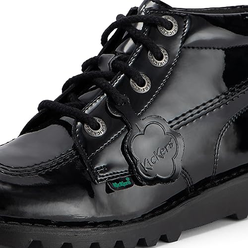 Vegan Patent Kickers Women's Ankle Boot - Black