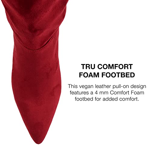 Vegan Wine Knee-High Boot, Extra Wide, Size 8