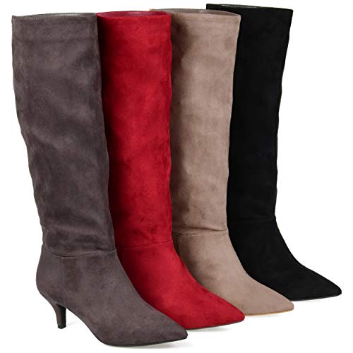 Vegan Wine Knee-High Boot, Extra Wide, Size 8