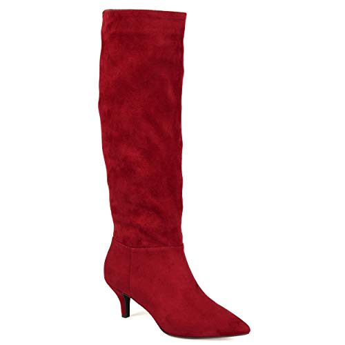 Vegan Wine Knee-High Boot, Extra Wide, Size 8