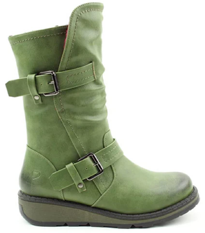 Hannah 2 Vegan-Friendly Biker Boots in Khaki