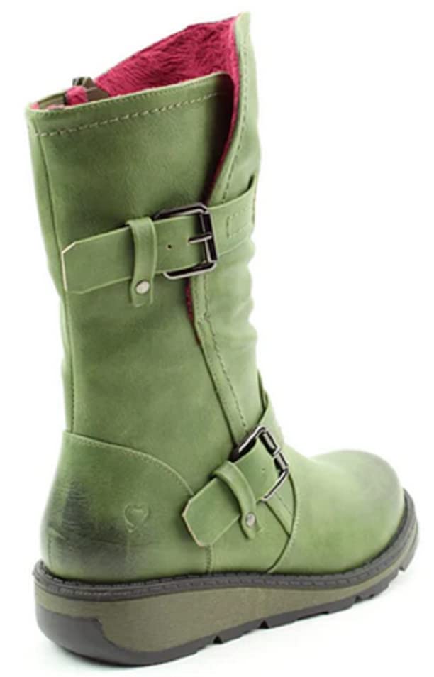 Hannah 2 Vegan-Friendly Biker Boots in Khaki