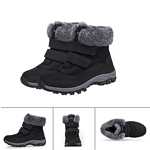 Winter Vegan Ankle Booties - BlackUK 8/ EU 41