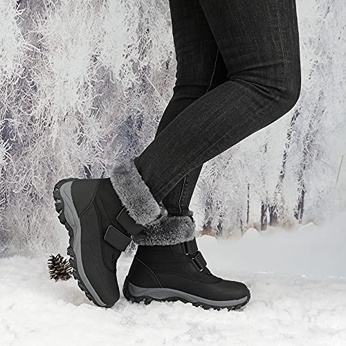 Winter Vegan Ankle Booties - BlackUK 8/ EU 41