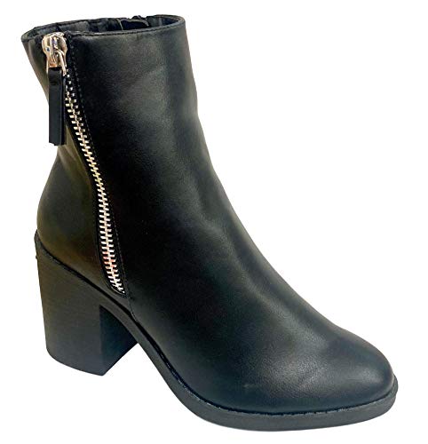 Vegan Leather Heeled Chelsea Boots - Black (Size 7)