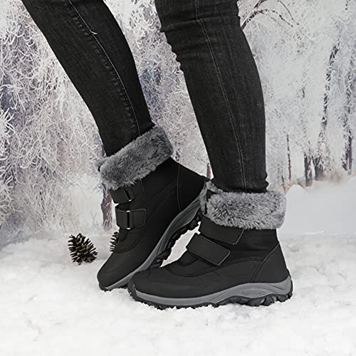 Winter Vegan Ankle Booties - BlackUK 8/ EU 41