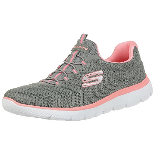 Vegan Grey Mesh Pink Trim Sneakers