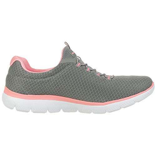 Vegan Grey Mesh Pink Trim Sneakers