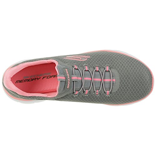 Vegan Grey Mesh Pink Trim Sneakers