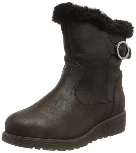 Black Vegan Wedge Winter Fashion Boot by Skechers