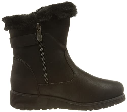 Black Vegan Wedge Winter Fashion Boot by Skechers