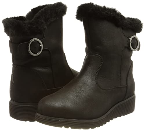 Black Vegan Wedge Winter Fashion Boot by Skechers